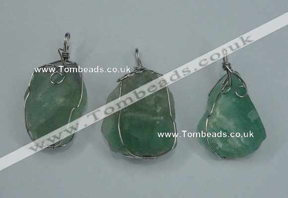 NGP1293 18*30mm – 25*35mm nuggets green fluorite pendants