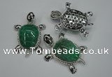 NGP1297 43*60mm tortoise agate pendants with crystal pave alloy settings