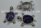 NGP1299 43*60mm tortoise agate pendants with crystal pave alloy settings