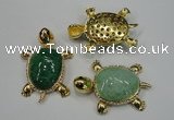 NGP1306 43*60mm tortoise agate pendants with crystal pave alloy settings