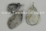 NGP1314 30*40mm - 40*60mm freeform agate pendants with brass setting