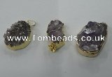 NGP1337 20*30mm - 30*40mm freeform agate pendants with brass setting