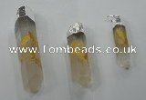 NGP1348 10*40mm - 15*80mm faceted nuggets white crystal pendants