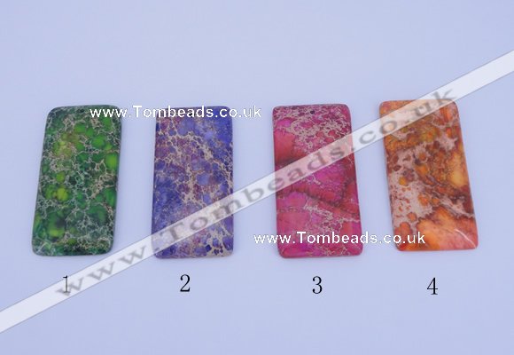 NGP135 5pcs 30*60mm rectangle dyed imperial jasper gemstone pendants