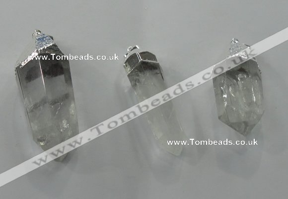 NGP1350 10*35mm - 15*60mm faceted nuggets white crystal pendants