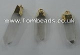 NGP1351 10*45mm - 15*65mm faceted nuggets white crystal pendants