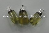 NGP1352 15*30mm - 18*40mm faceted nuggets lemon quartz pendants