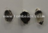 NGP1354 15*35mm - 20*40mm faceted nuggets smoky quartz pendants