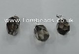 NGP1355 15*25mm - 18*30mm faceted nuggets smoky quartz pendants