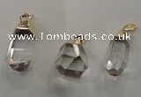 NGP1357 15*30mm - 20*35mm faceted nuggets white crystal pendants