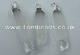 NGP1358 10*45mm - 15*75mm carved white crystal pendants