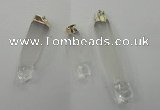 NGP1359 10*45mm - 15*75mm carved white crystal pendants