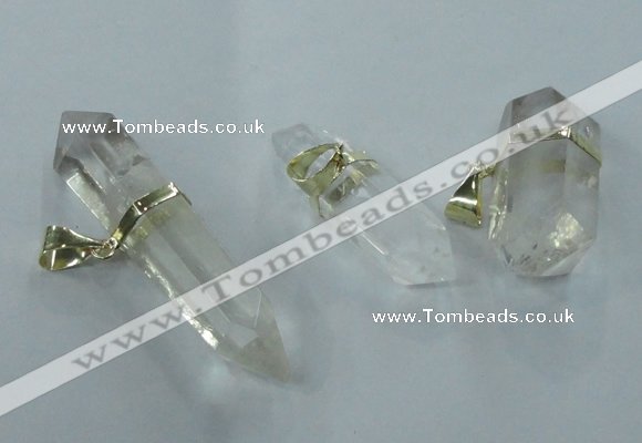 NGP1361 12*35mm - 16*55mm faceted nuggets white crystal pendants