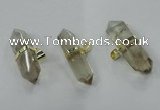 NGP1362 12*35mm - 16*55mm faceted nuggets smoky quartz pendants