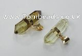 NGP1363 7*35mm - 11*30mm faceted nuggets lemon quartz pendants