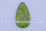 NGP139 2pcs 30*60mm teardrop dyed imperial jasper gemstone pendants