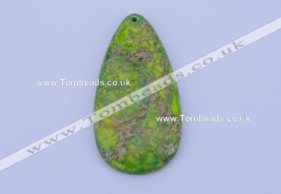 NGP139 2pcs 30*60mm teardrop dyed imperial jasper gemstone pendants