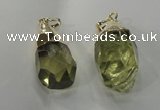 NGP1393 18*25mm - 15*35mm faceted nuggets lemon quartz pendants