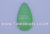 NGP140 2pcs 30*60mm teardrop dyed white jade gemstone pendants