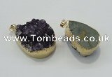 NGP1402 22*35mm - 30*40mm freeform druzy amethyst pendants wholesale