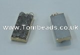 NGP1408 15*30mm - 18*35mm rectangle druzy amethyst pendants wholesale