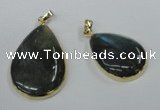 NGP1409 22*30mm - 25*35mm flat teardrop labradorite pendants wholesale