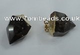 NGP1416 20*25mm - 25*30mm faceted nuggets smoky quartz pendants