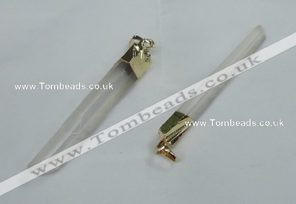 NGP1419 6*50mm - 8*60mm stick white crystal gemstone pendants