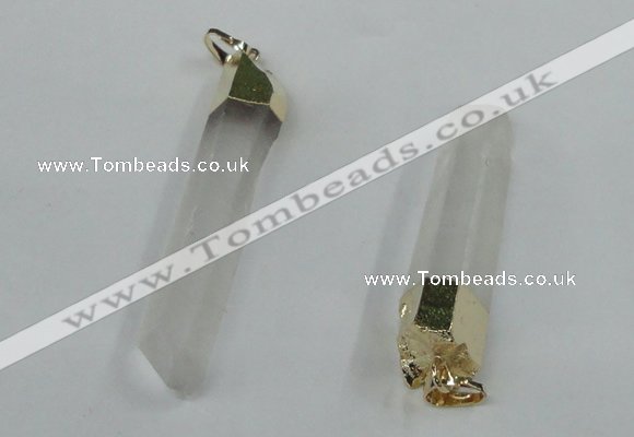 NGP1420 9*50mm - 11*60mm stick white crystal gemstone pendants