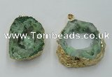 NGP1421 30*40mm - 45*55mm freeform plated druzy agate pendants