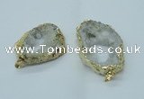 NGP1422 35*45mm - 45*55mm freeform plated druzy agate pendants
