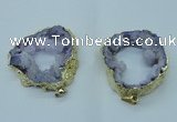 NGP1423 30*45mm - 45*55mm freeform plated druzy agate pendants