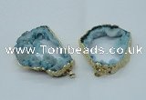 NGP1424 30*45mm - 45*55mm freeform plated druzy agate pendants