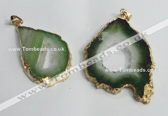 NGP1429 30*45mm - 45*55mm freeform plated druzy agate pendants