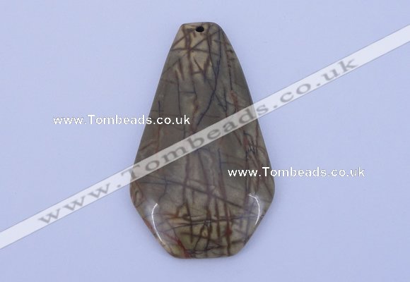 NGP145 2pcs 34*60mm fashion picasso jasper gemstone pendants