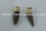 NGP1453 6*20mm - 9*30mm bullet agate gemstone pendants wholesale