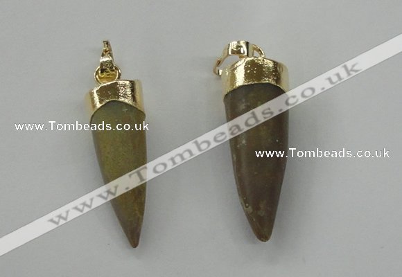 NGP1454 8*25mm - 10*35mm bullet agate gemstone pendants wholesale