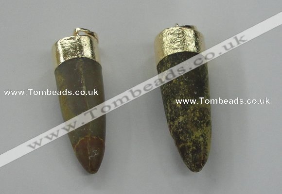 NGP1455 11*35mm - 13*45mm bullet agate gemstone pendants wholesale