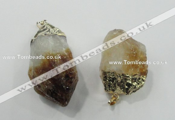 NGP1458 25*40mm - 35*55mm nuggets citrine gemstone pendants