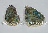 NGP1471 30*40mm - 40*50mm freeform chrysocolla gemstone pendants