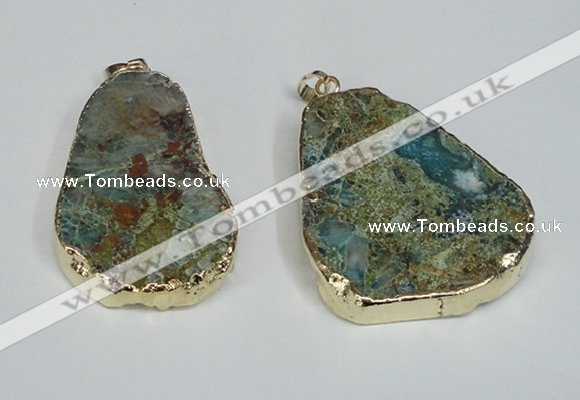 NGP1471 30*40mm - 40*50mm freeform chrysocolla gemstone pendants