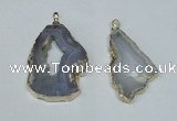 NGP1478 30*45mm - 40*55mm freeform blue lace agate pedants