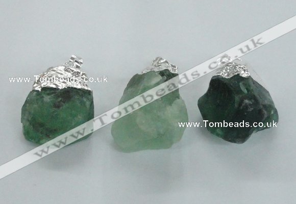 NGP1482 20*35mm - 25*45mm nuggets green fluorite pendants