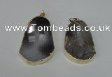 NGP1490 30*45mm - 40*50mm freeform plated druzy agate pendants