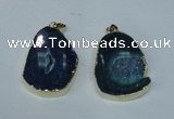 NGP1492 30*45mm - 40*50mm freeform plated druzy agate pendants