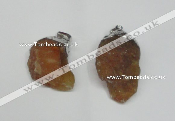 NGP1500 20*30mm - 25*50mm nuggets red agate gemstone pendants