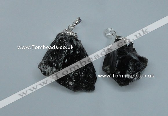 NGP1501 20*30mm - 25*50mm nuggets smoky quartz pendants