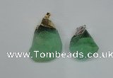 NGP1503 20*30mm - 25*50mm nuggets green fluorite pendants