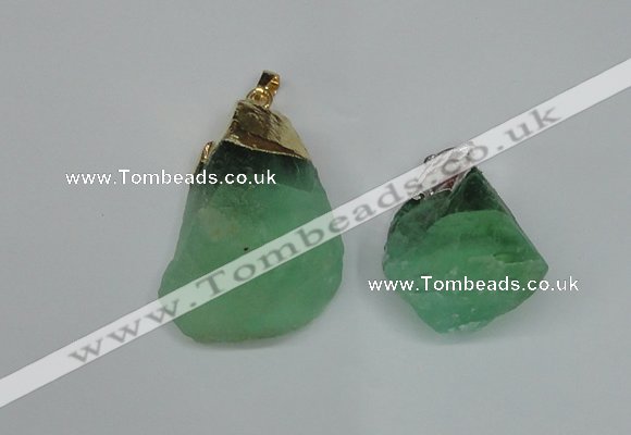 NGP1503 20*30mm - 25*50mm nuggets green fluorite pendants