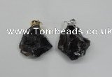 NGP1505 20*30mm - 25*50mm nuggets smoky quartz pendants